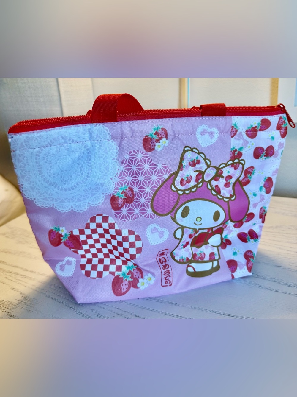 My Melody Strawberry Pink Zipper Lunch Pouch NWT